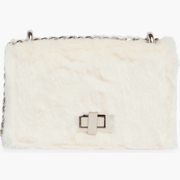 Steve Madden White Faux Fur Mini Crossbody Bag NWT - Picture 6 of 14